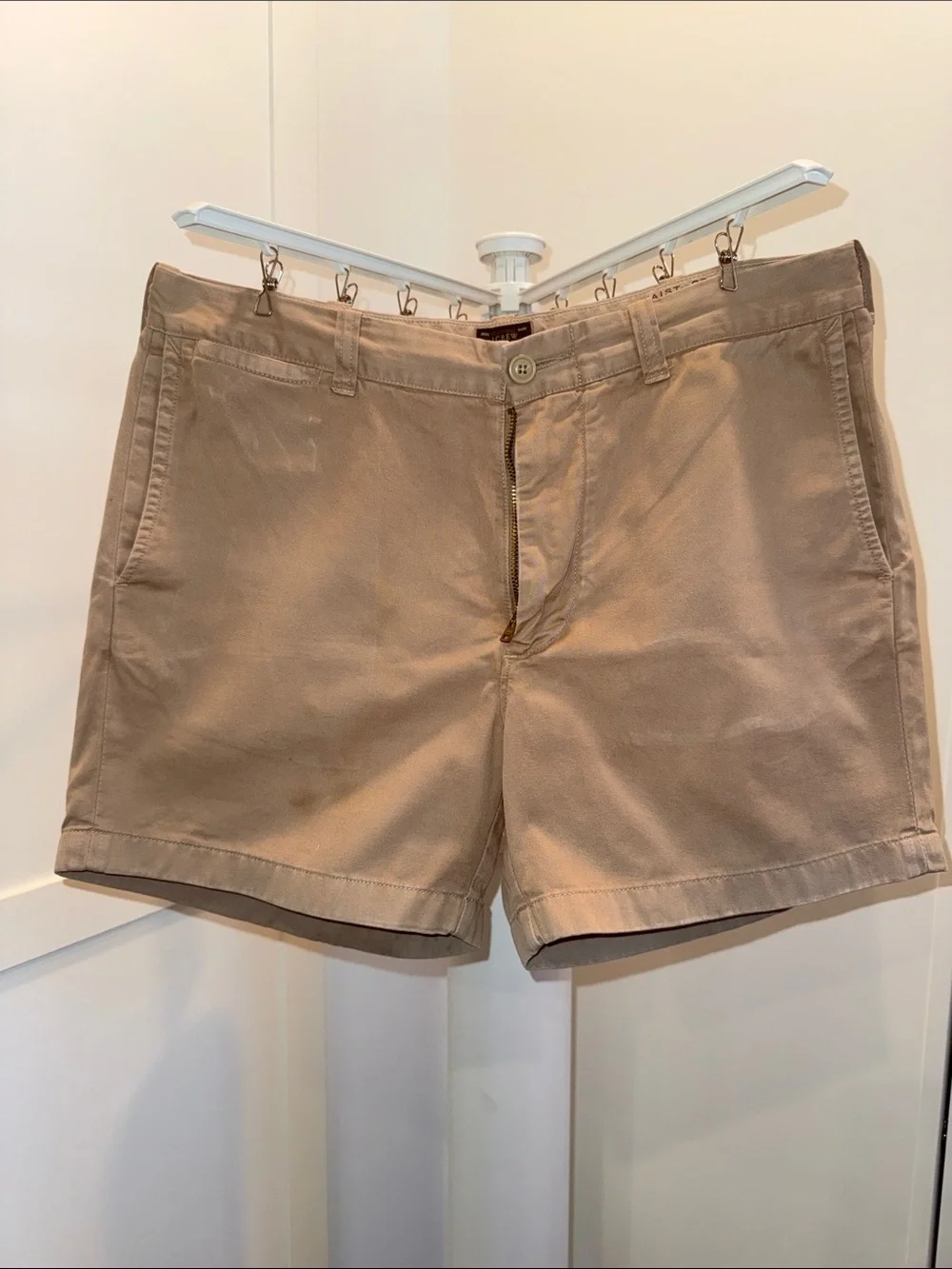 J. Crew Men's Tan Flat-Front Cotton Shorts
